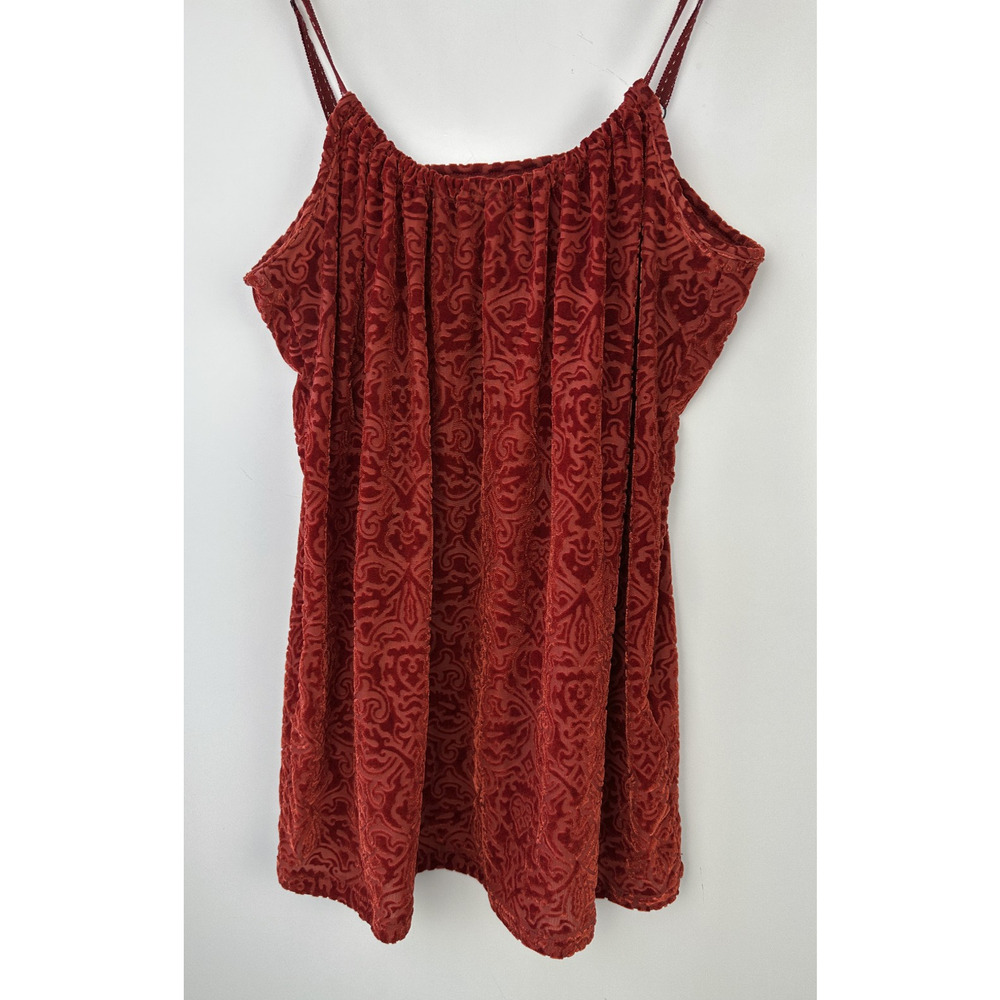 Y2k Holly Flock by Lucky Brand Velvet Burnout Spaghetti Strap Top Paisley Small - Picture 9 of 14